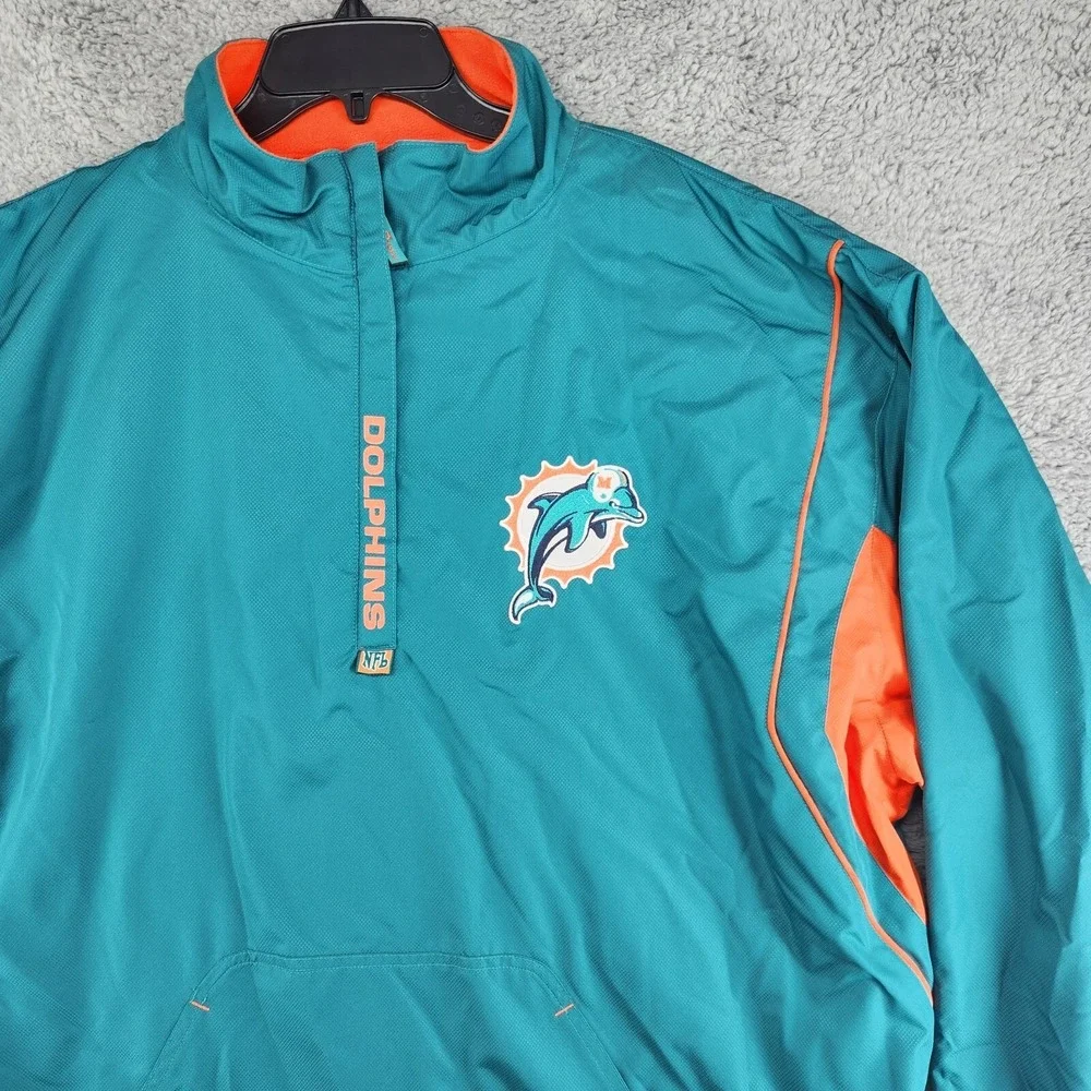 Vintage 90's NFL Miami Dolphins Reversible Fleece 1/4 Zip Pullover Mens Size XL